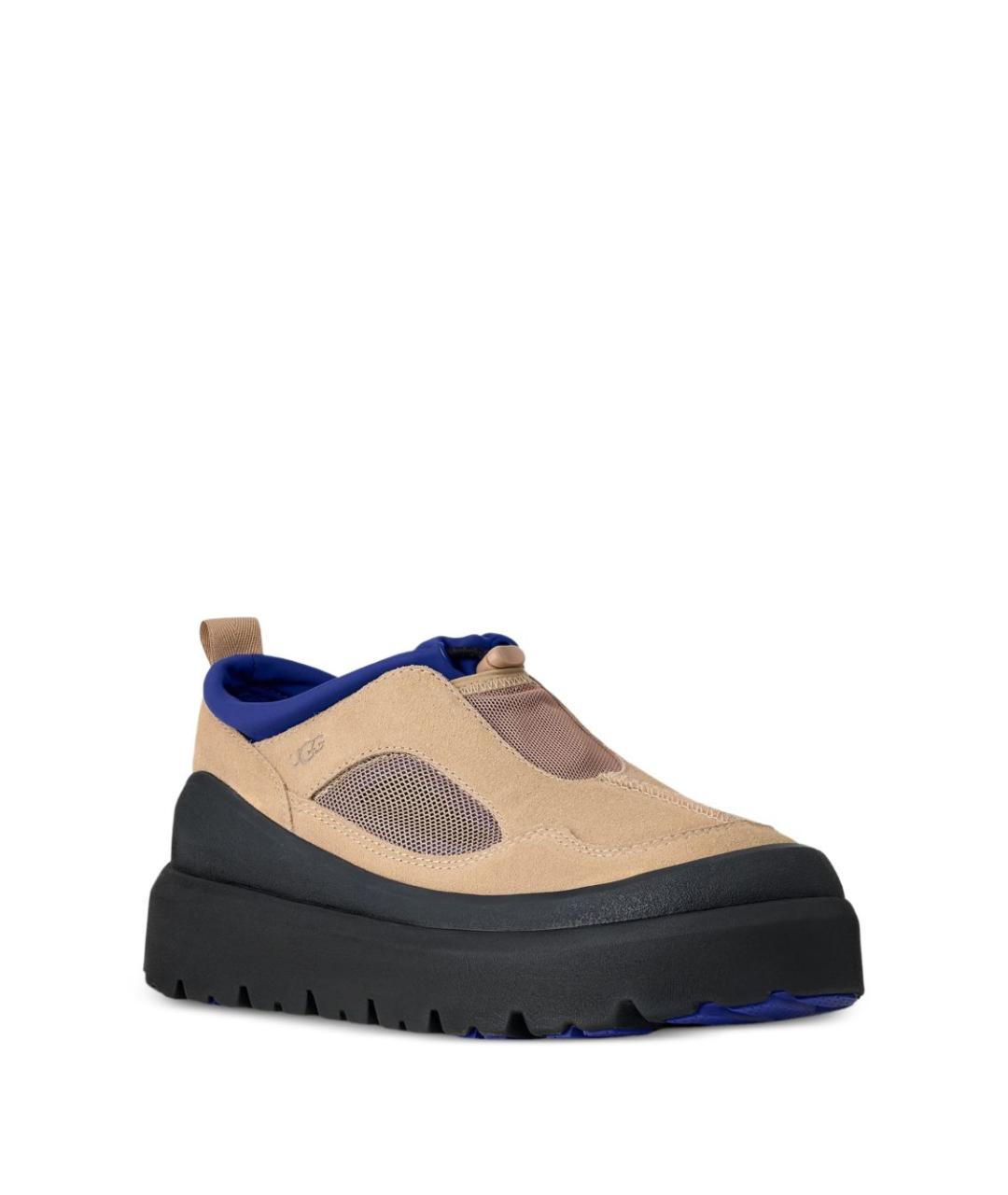 UGG AUSTRALIA Бежевые замшевые низкие кроссовки / кеды, фото 5