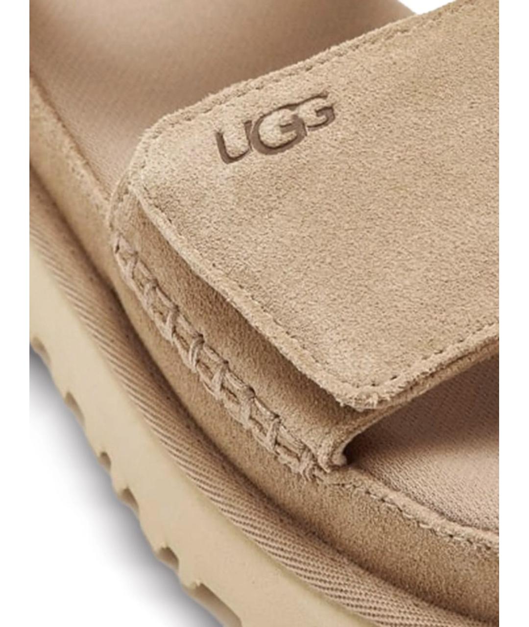 UGG AUSTRALIA Бежевые кожаные сандалии, фото 2