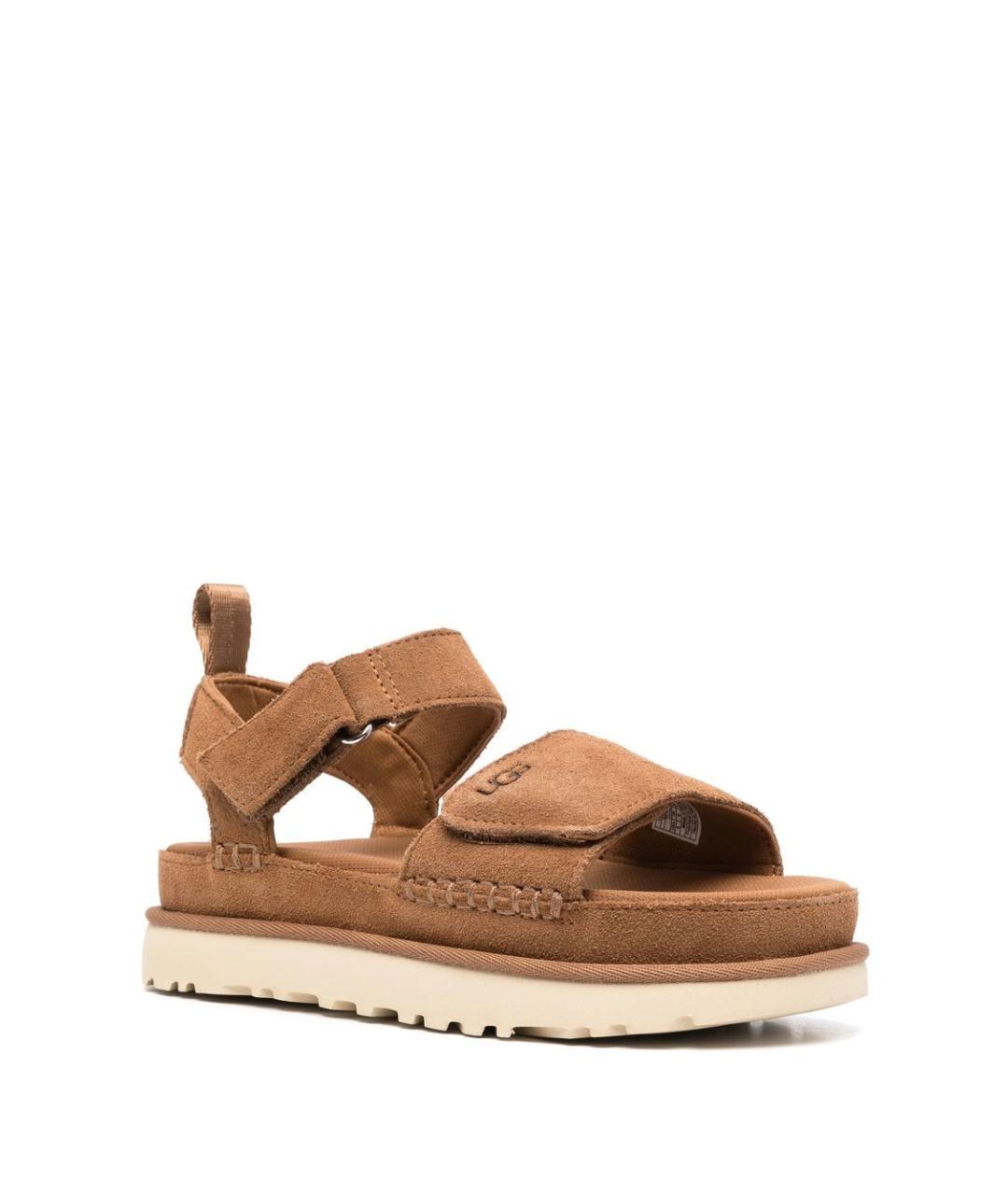 UGG AUSTRALIA Коричневые кожаные сандалии, фото 3