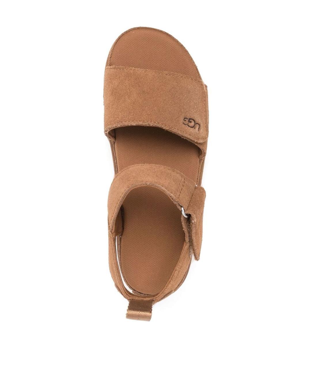 UGG AUSTRALIA Коричневые кожаные сандалии, фото 4