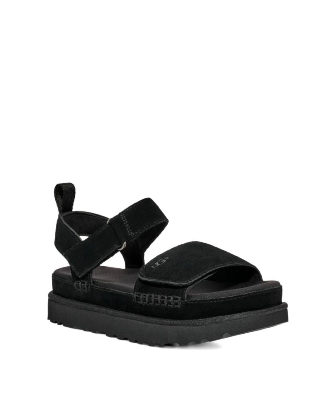 UGG AUSTRALIA Черные кожаные босоножки, фото 5