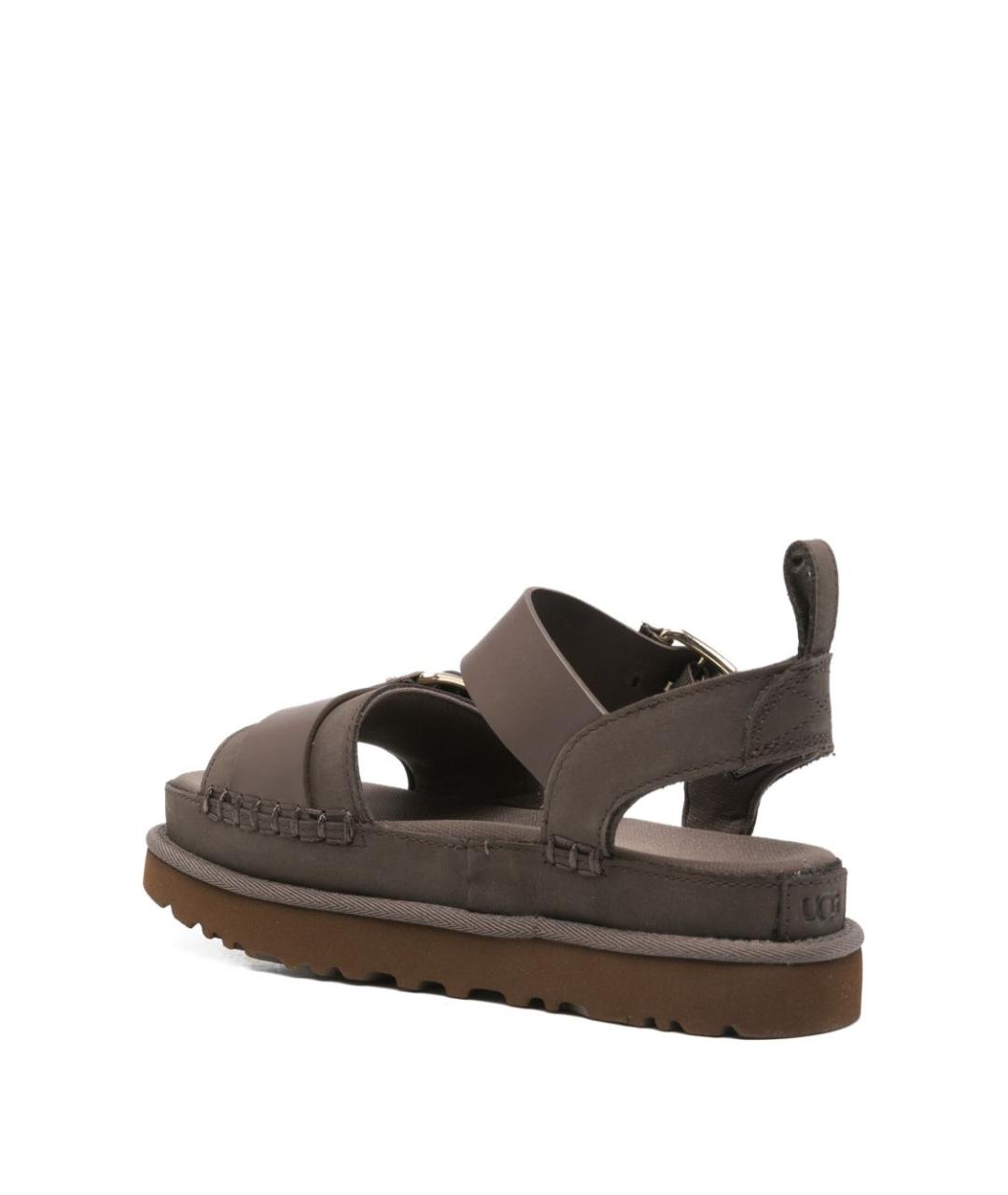 UGG AUSTRALIA Коричневые кожаные босоножки, фото 2