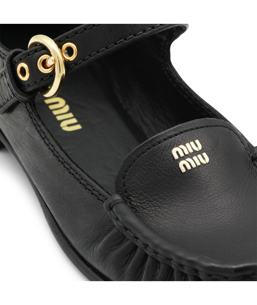 MIU MIU Черные кожаные балетки, фото 4