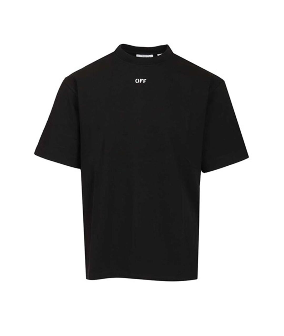 OFF-WHITE Черная хлопковая футболка, фото 1