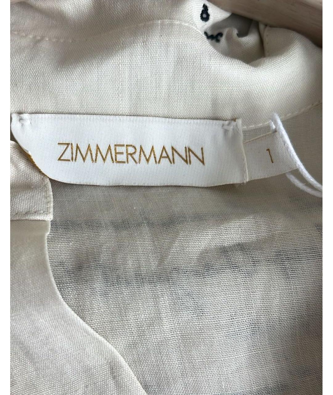 ZIMMERMANN Бежевый льняной костюм с брюками, фото 3