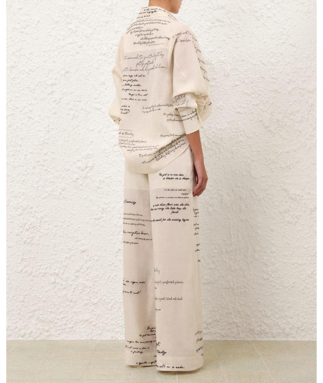 ZIMMERMANN Бежевый льняной костюм с брюками, фото 6