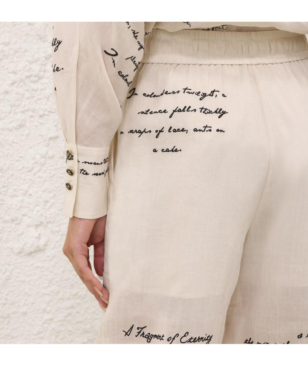 ZIMMERMANN Бежевый льняной костюм с брюками, фото 7