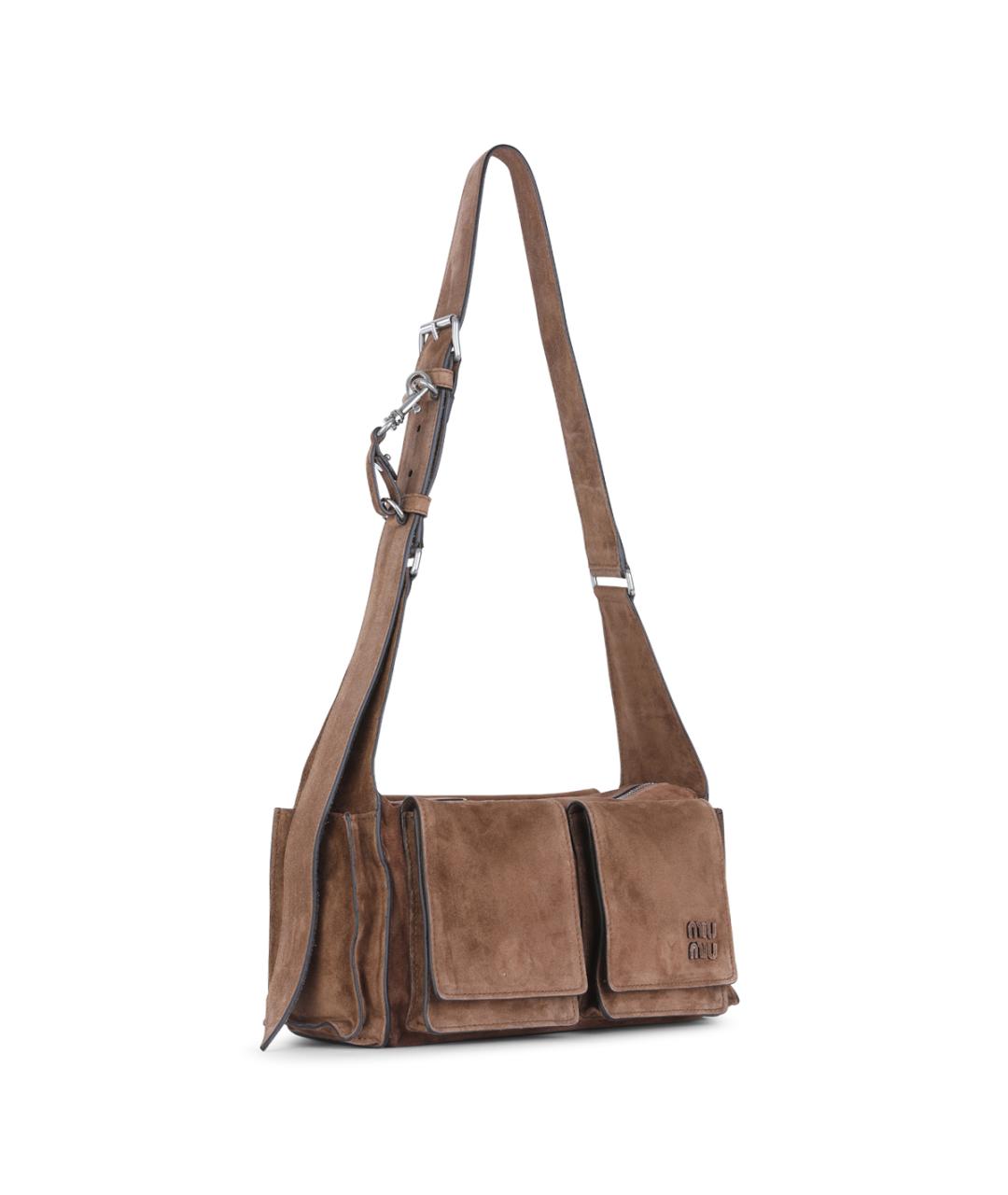 MIU MIU Коричневая замшевая сумка через плечо, фото 2