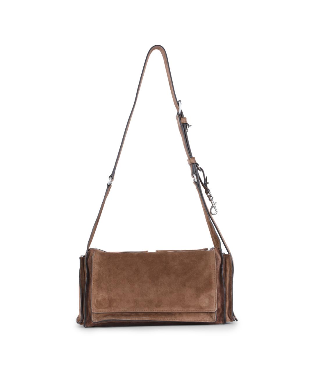 MIU MIU Коричневая замшевая сумка через плечо, фото 3