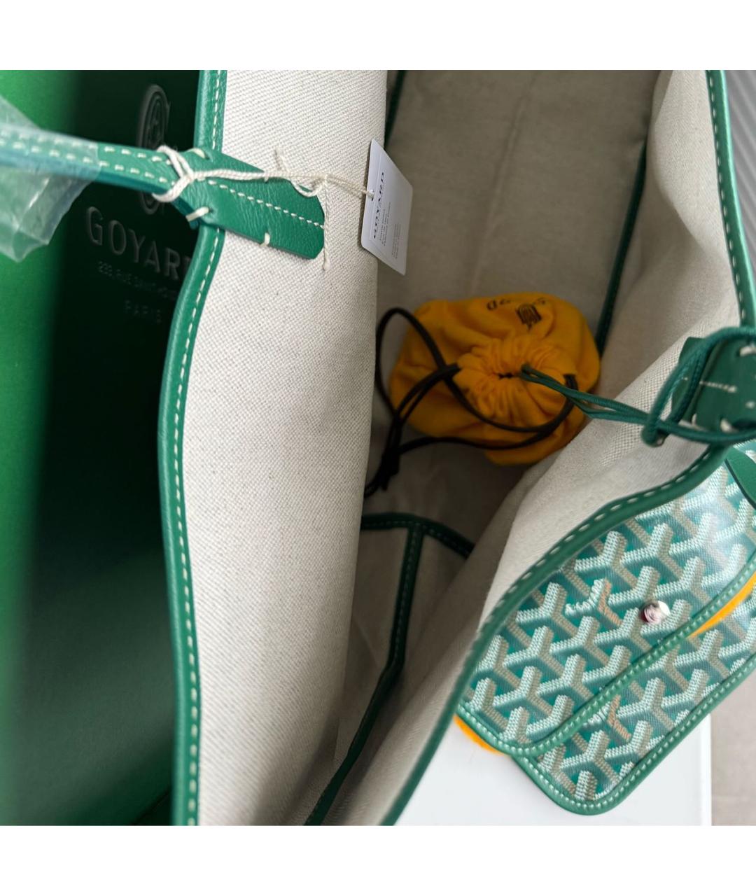 GOYARD Зеленая сумка тоут, фото 3