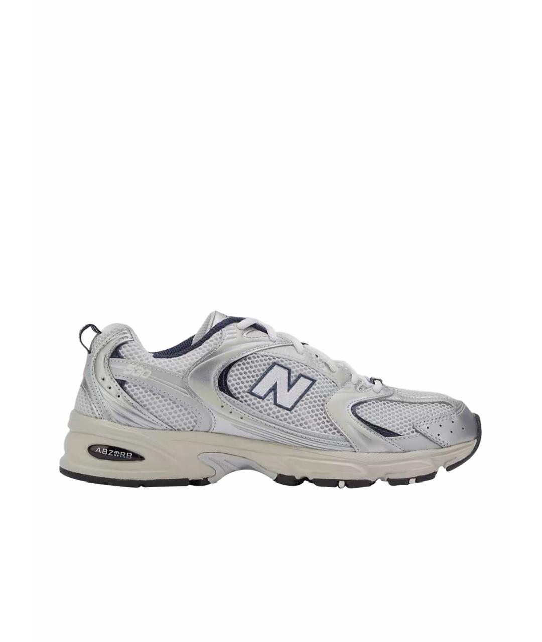 NEW BALANCE Серебряные кожаные кроссовки, фото 1