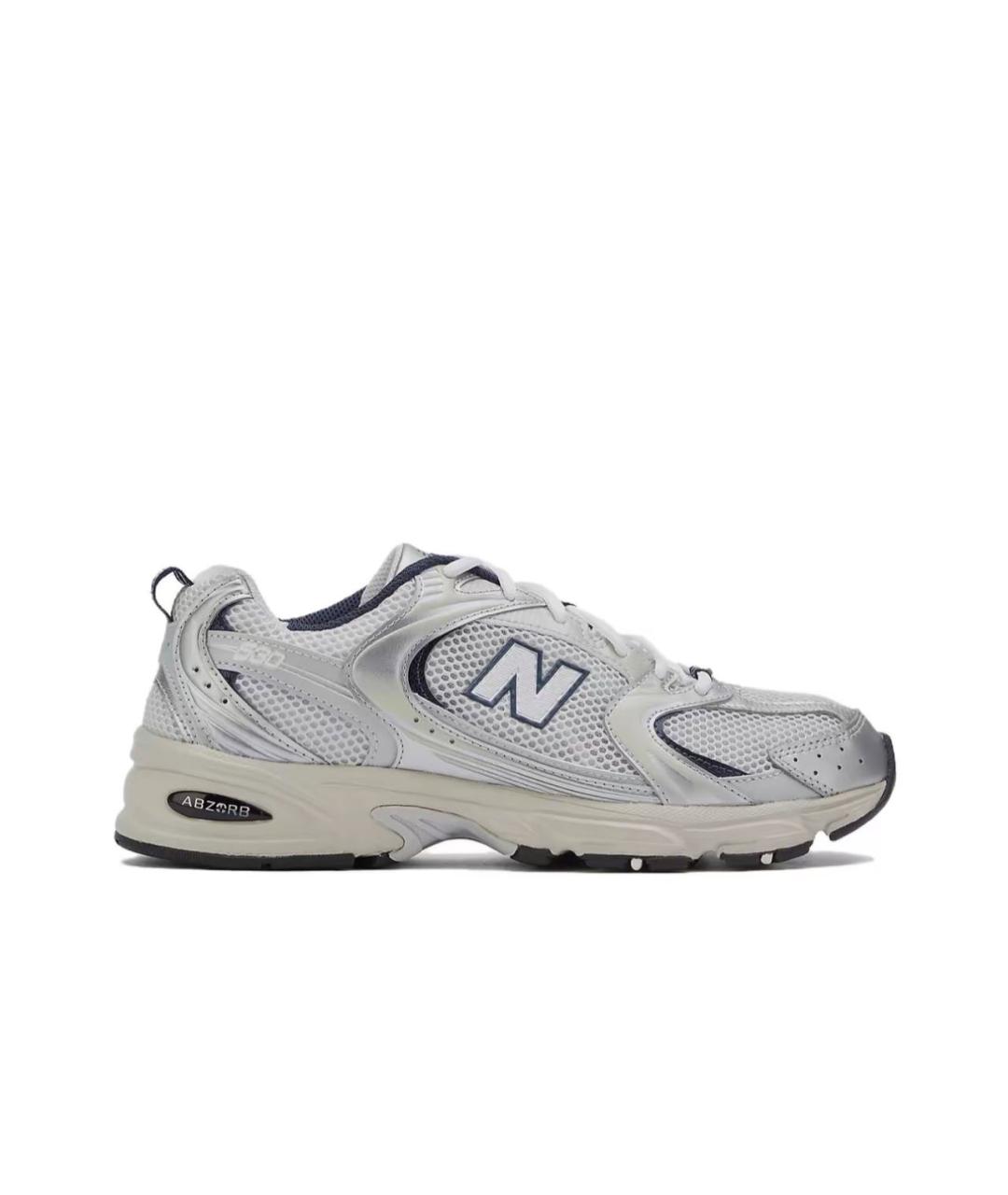 NEW BALANCE Серебряные кожаные кроссовки, фото 4