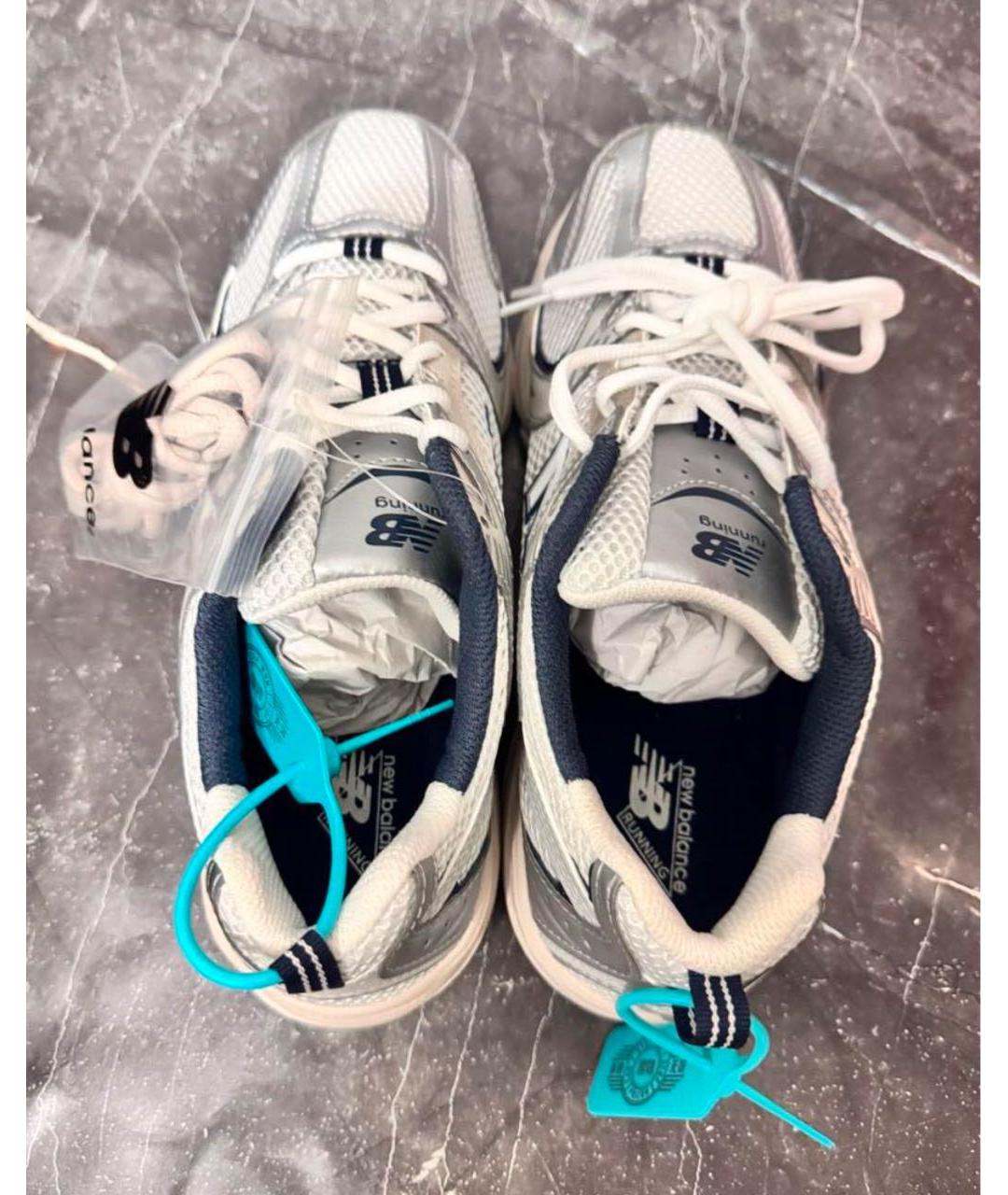 NEW BALANCE Серебряные кожаные кроссовки, фото 3