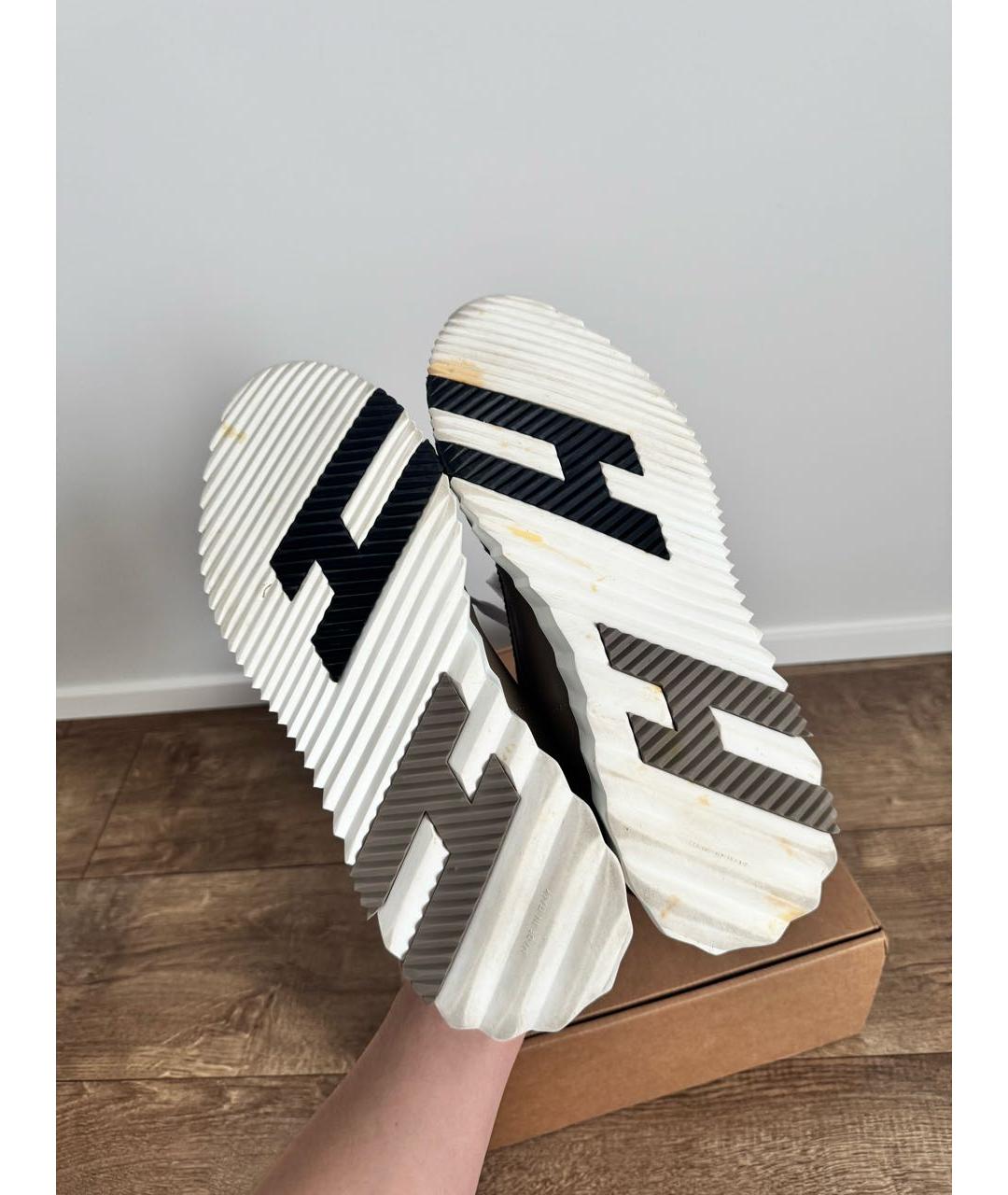 HERMES Коричневые кожаные низкие кроссовки / кеды, фото 4