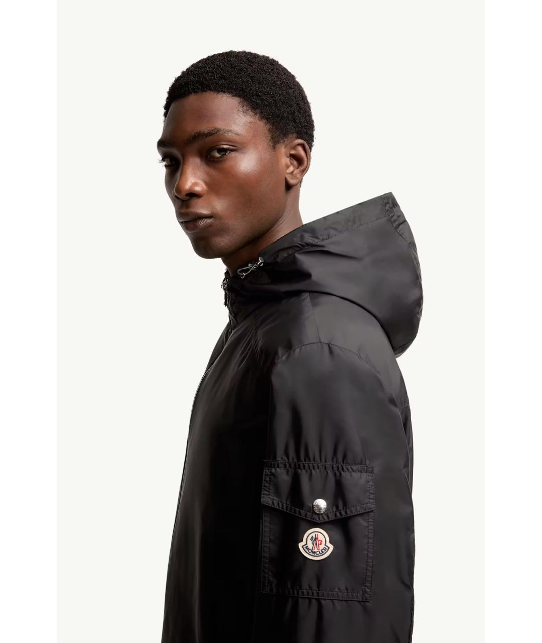 MONCLER Черная полиэстеровая куртка, фото 3