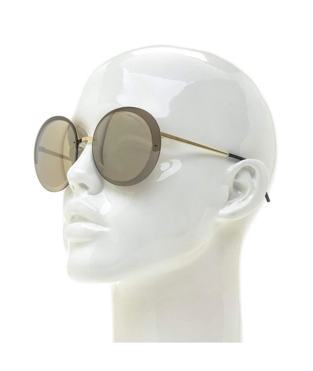 EMPORIO ARMANI Золотые металлические солнцезащитные очки, фото 7