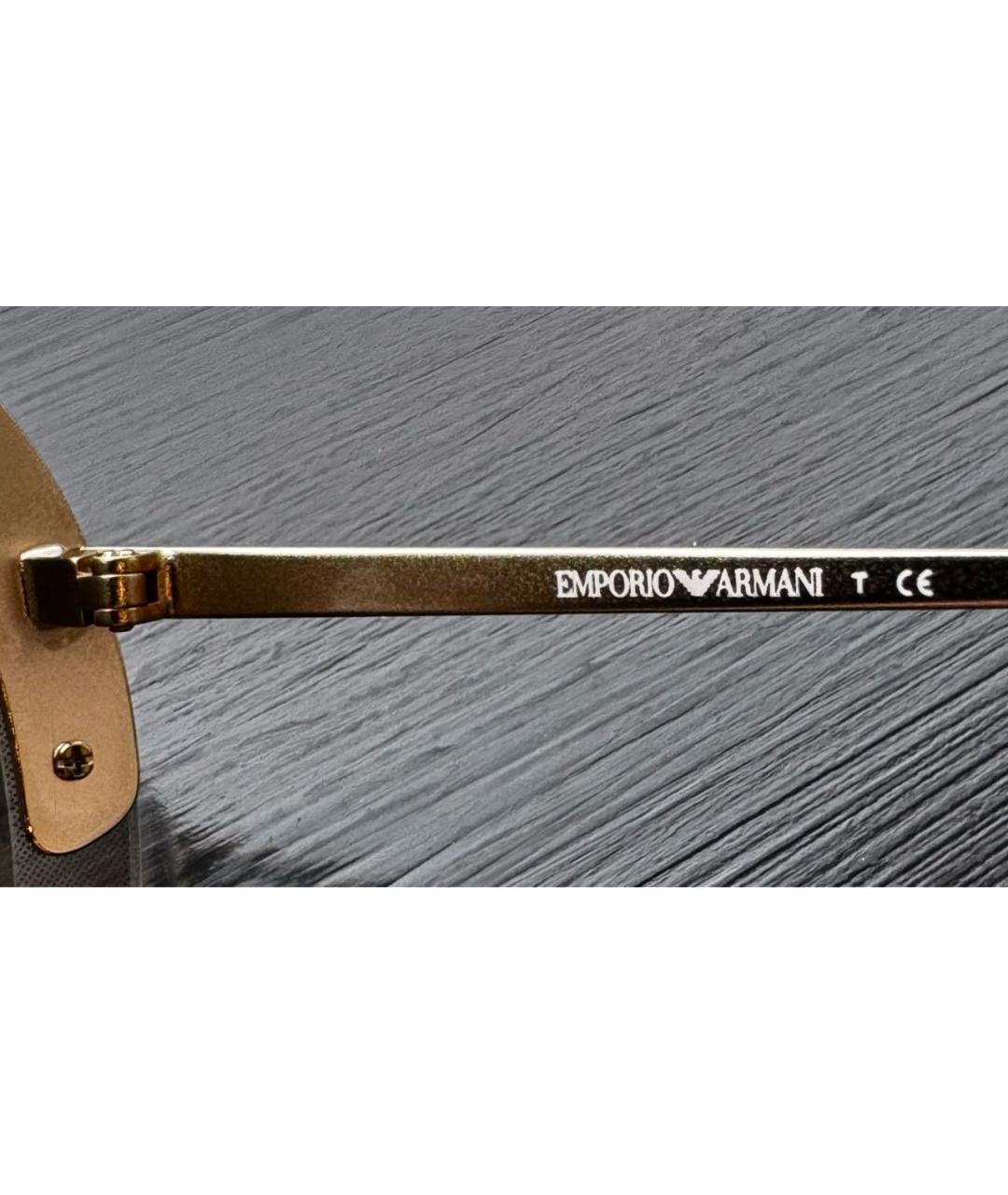 EMPORIO ARMANI Золотые металлические солнцезащитные очки, фото 4