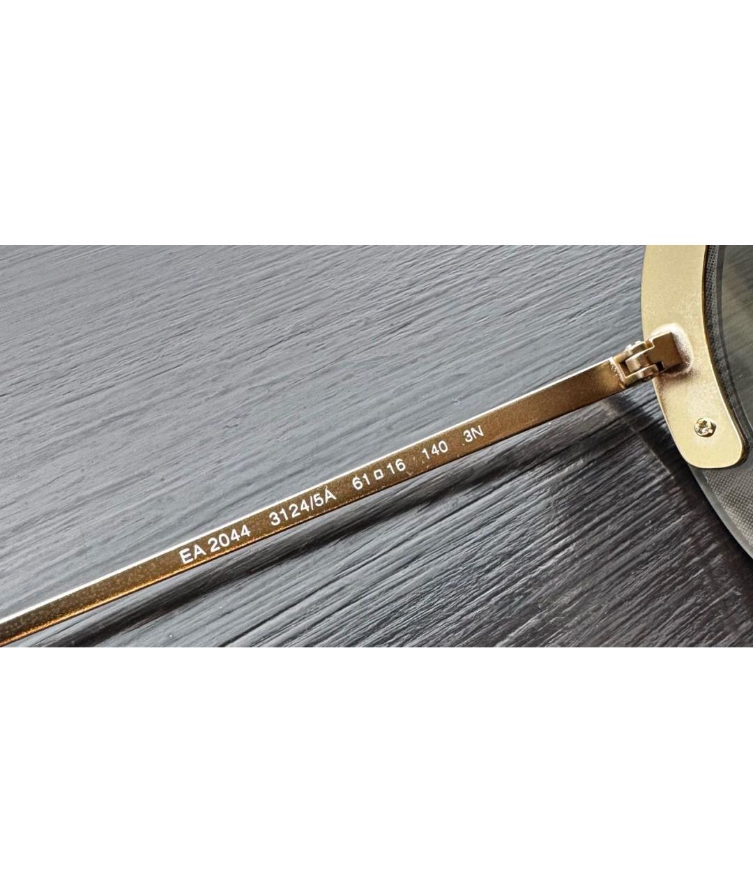 EMPORIO ARMANI Золотые металлические солнцезащитные очки, фото 6