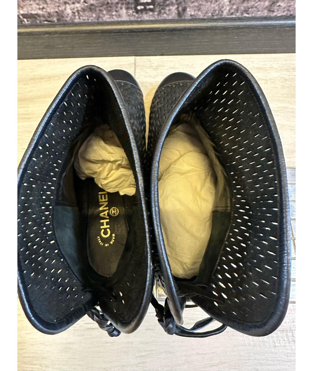 CHANEL Черные кожаные ботильоны, фото 3