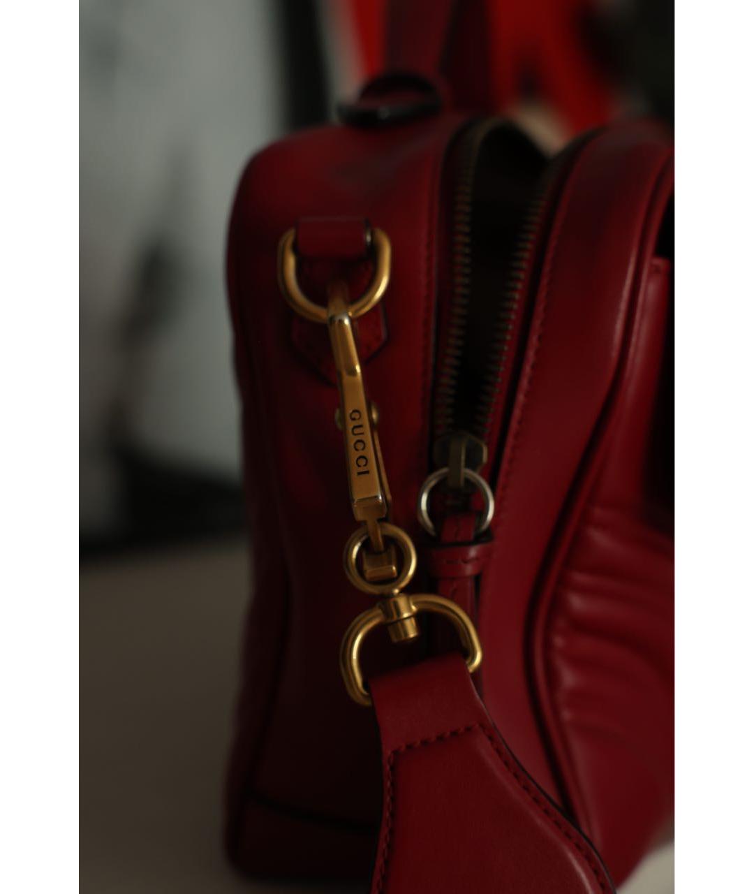 GUCCI Красная кожаная сумка через плечо, фото 4