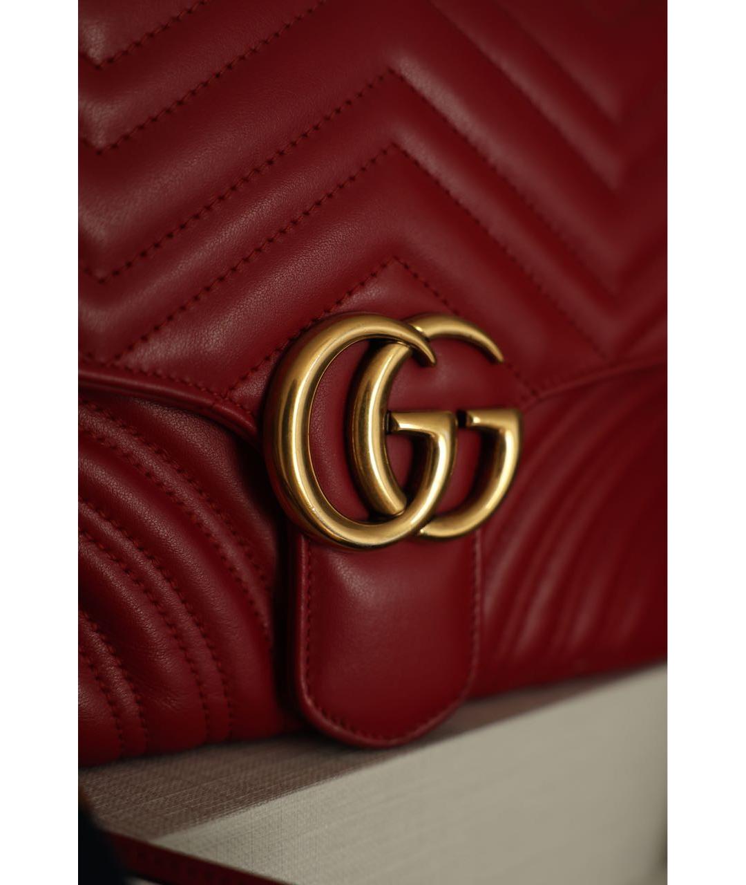 GUCCI Красная кожаная сумка через плечо, фото 3