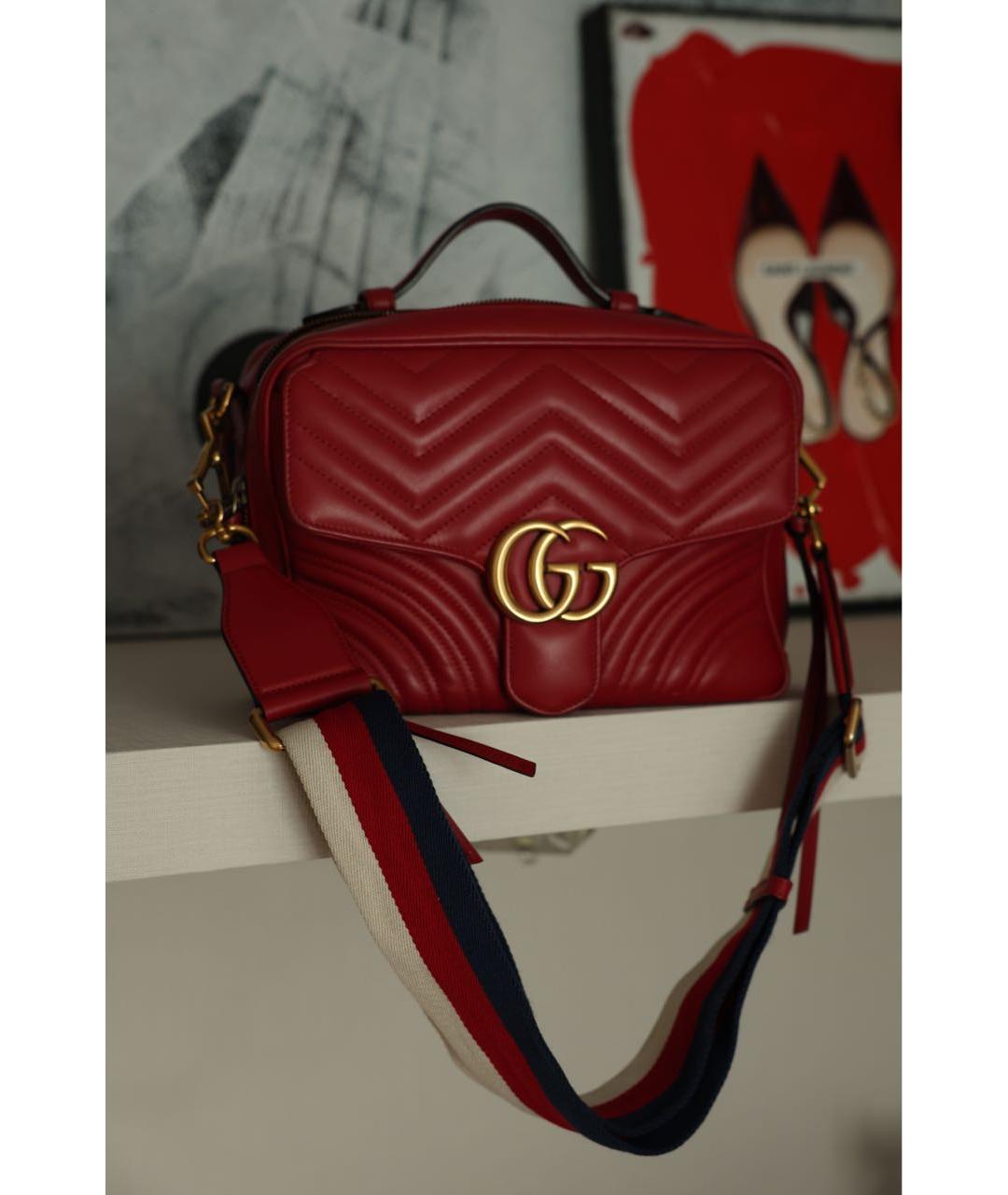 GUCCI Красная кожаная сумка через плечо, фото 5