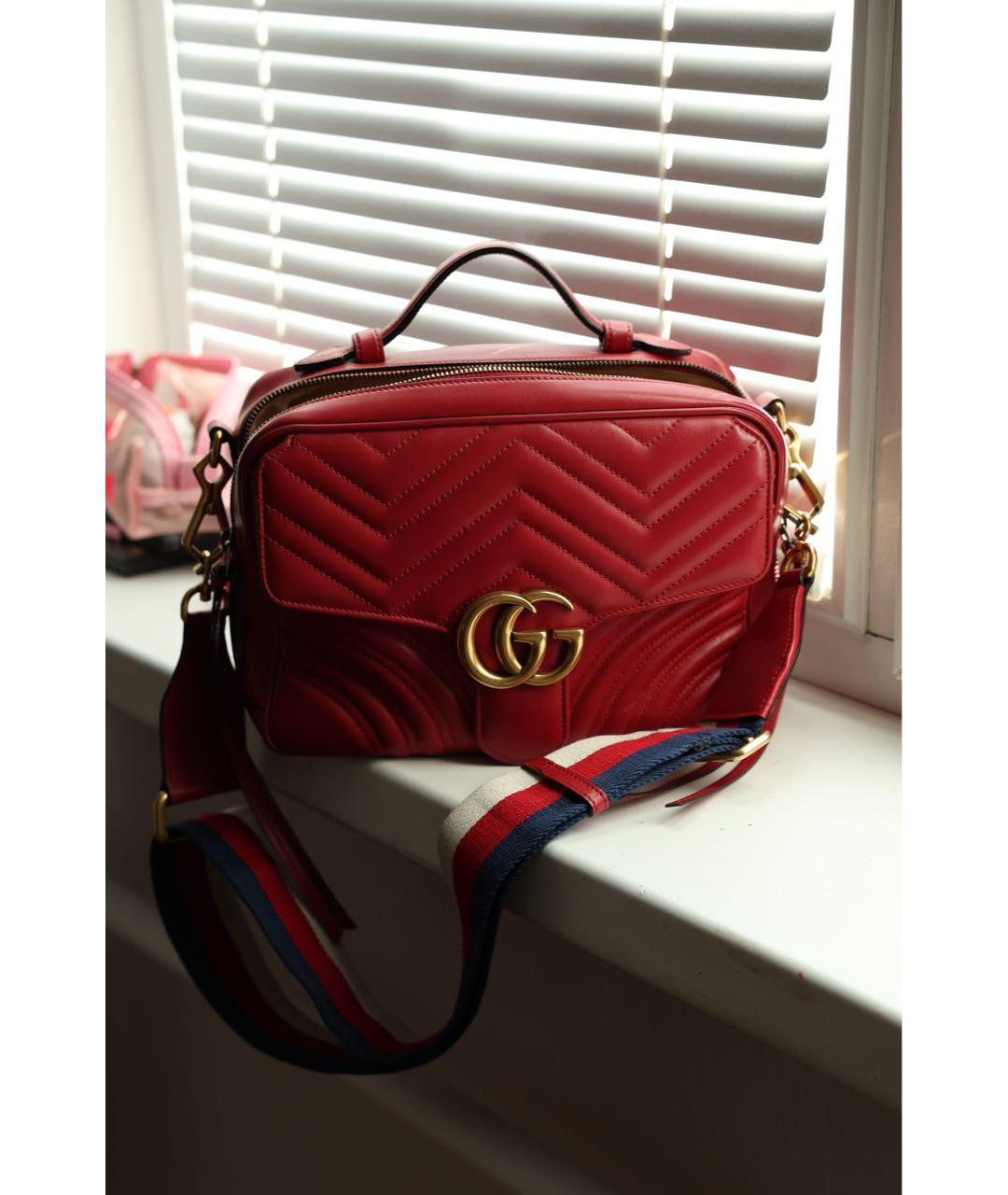 GUCCI Красная кожаная сумка через плечо, фото 2
