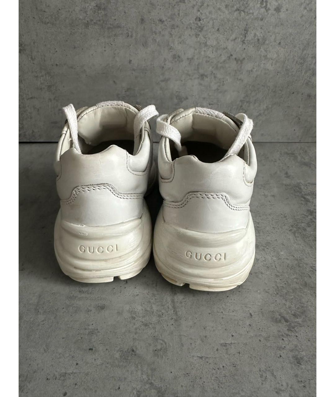 GUCCI KIDS Белые кожаные ботинки, фото 3