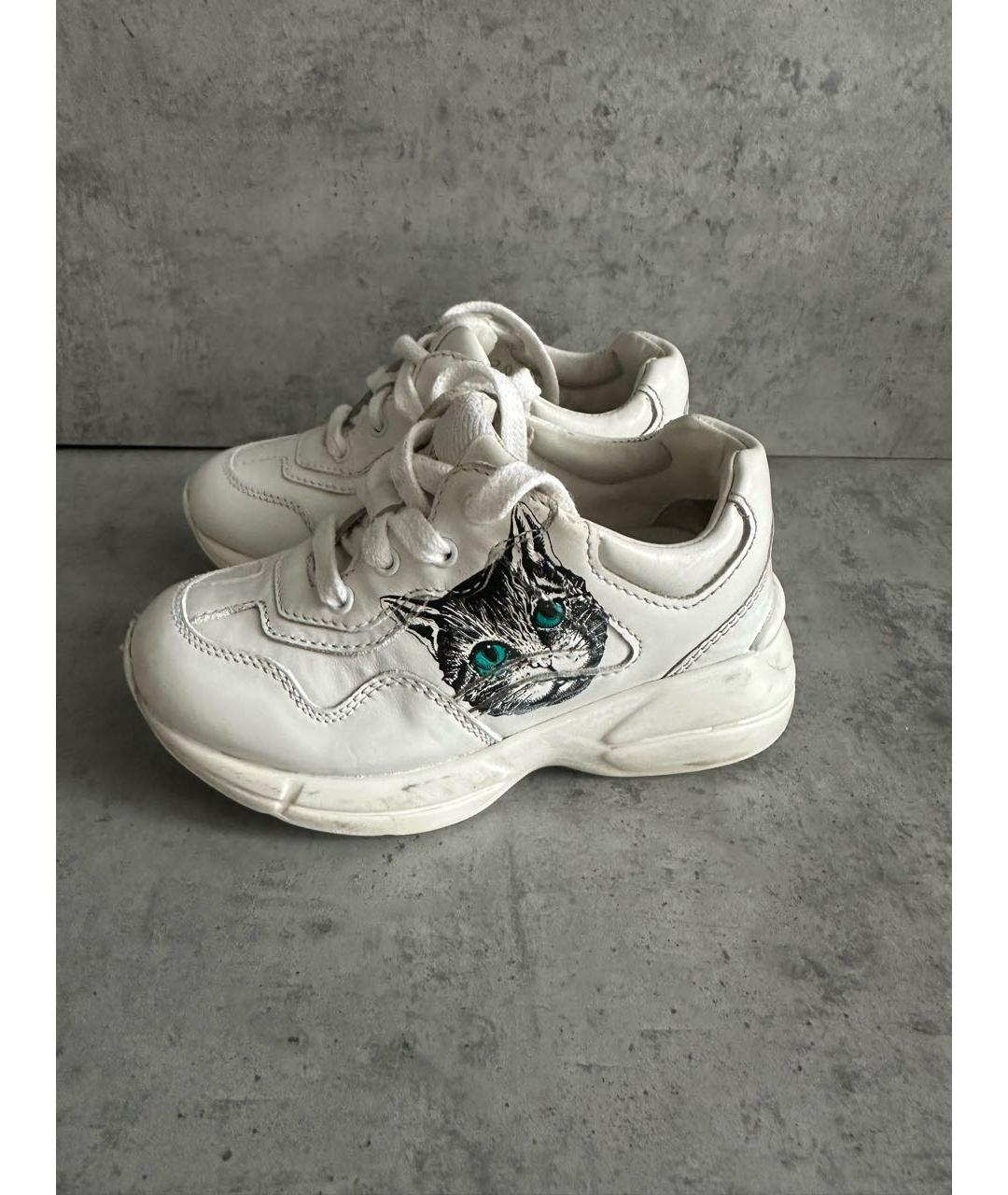 GUCCI KIDS Белые кожаные ботинки, фото 4