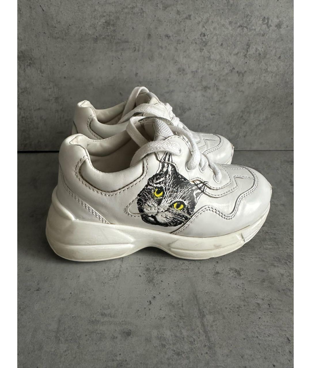 GUCCI KIDS Белые кожаные ботинки, фото 5