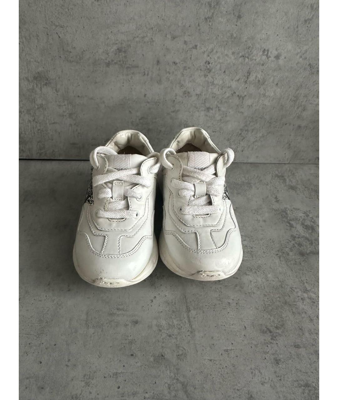 GUCCI KIDS Белые кожаные ботинки, фото 2