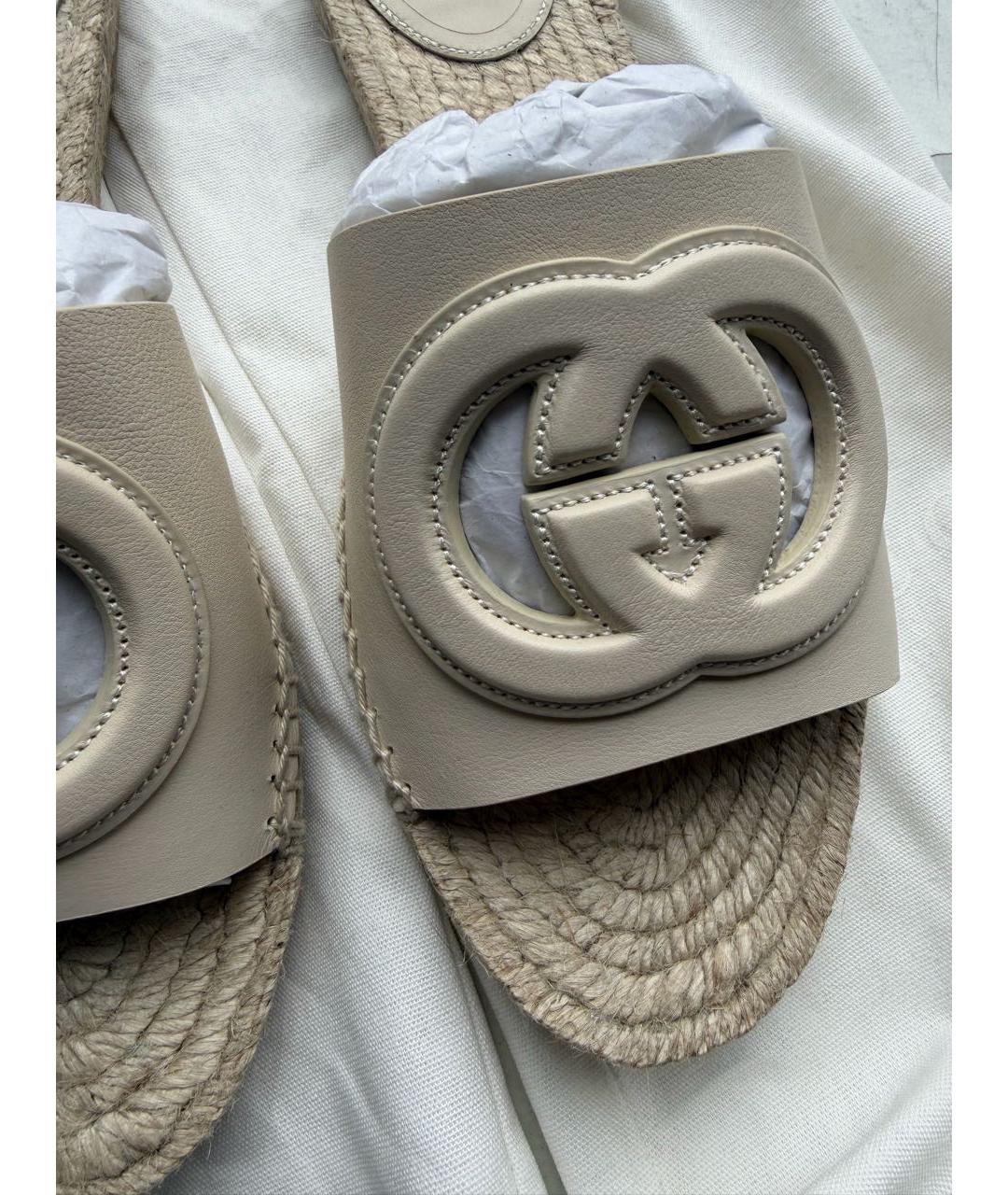 GUCCI Бежевые шлепанцы, фото 3