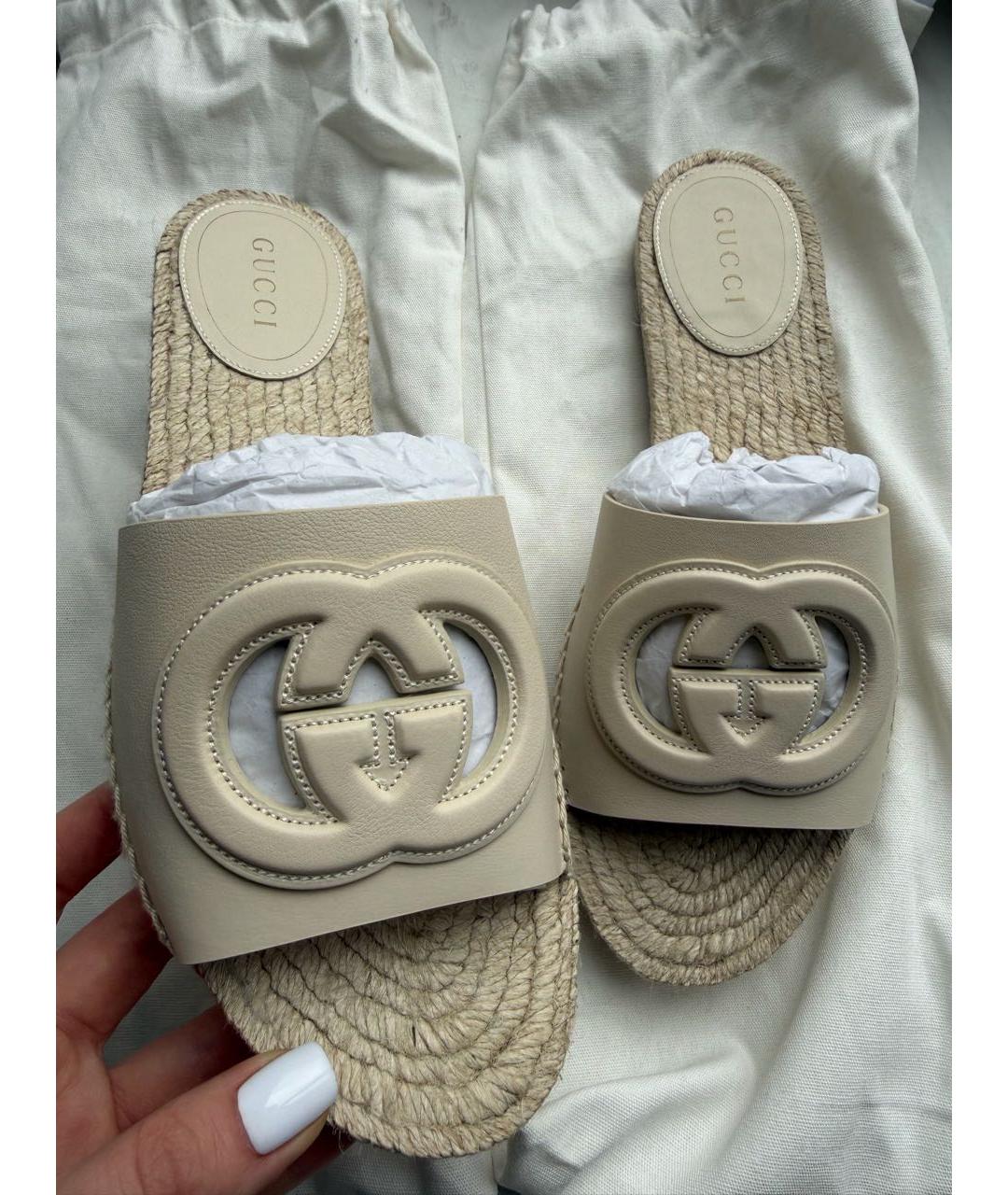 GUCCI Бежевые шлепанцы, фото 2