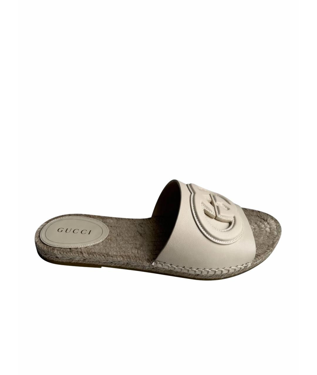 GUCCI Бежевые шлепанцы, фото 1
