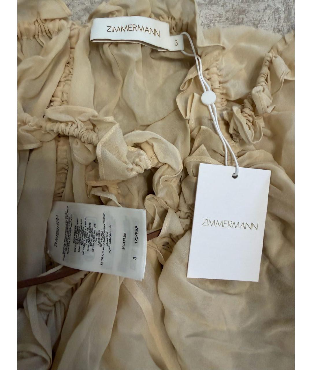 ZIMMERMANN Бежевая вискозная блузы, фото 3