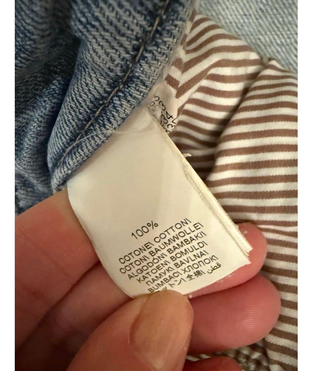 BRUNELLO CUCINELLI Голубые хлопковые джинсы скинни, фото 3