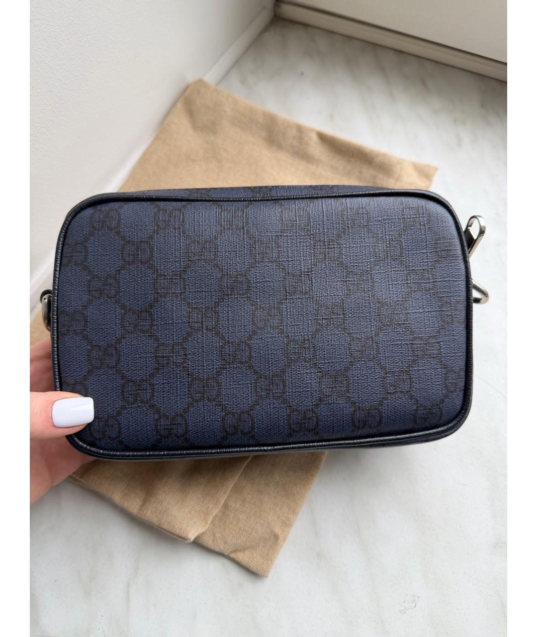 GUCCI Темно-синяя барсетка, фото 4