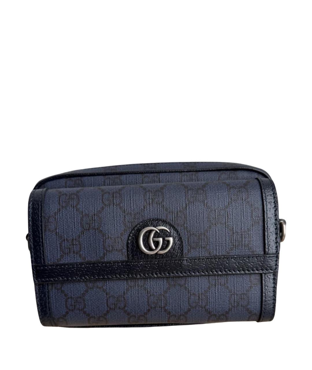 GUCCI Темно-синяя барсетка, фото 1