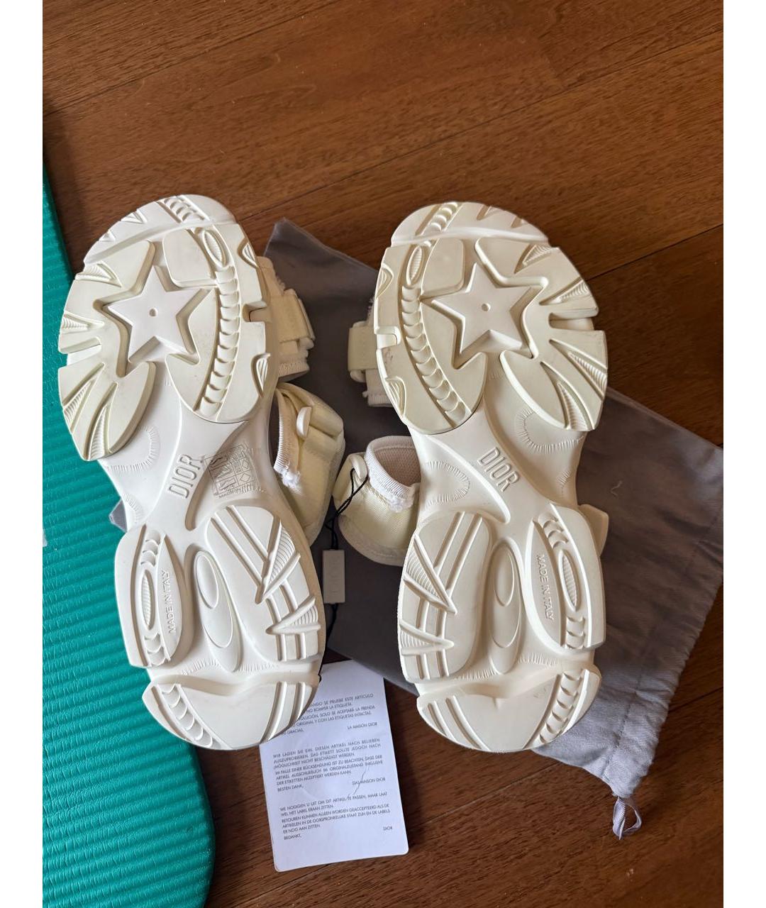 CHRISTIAN DIOR Белые текстильные сандалии, фото 5