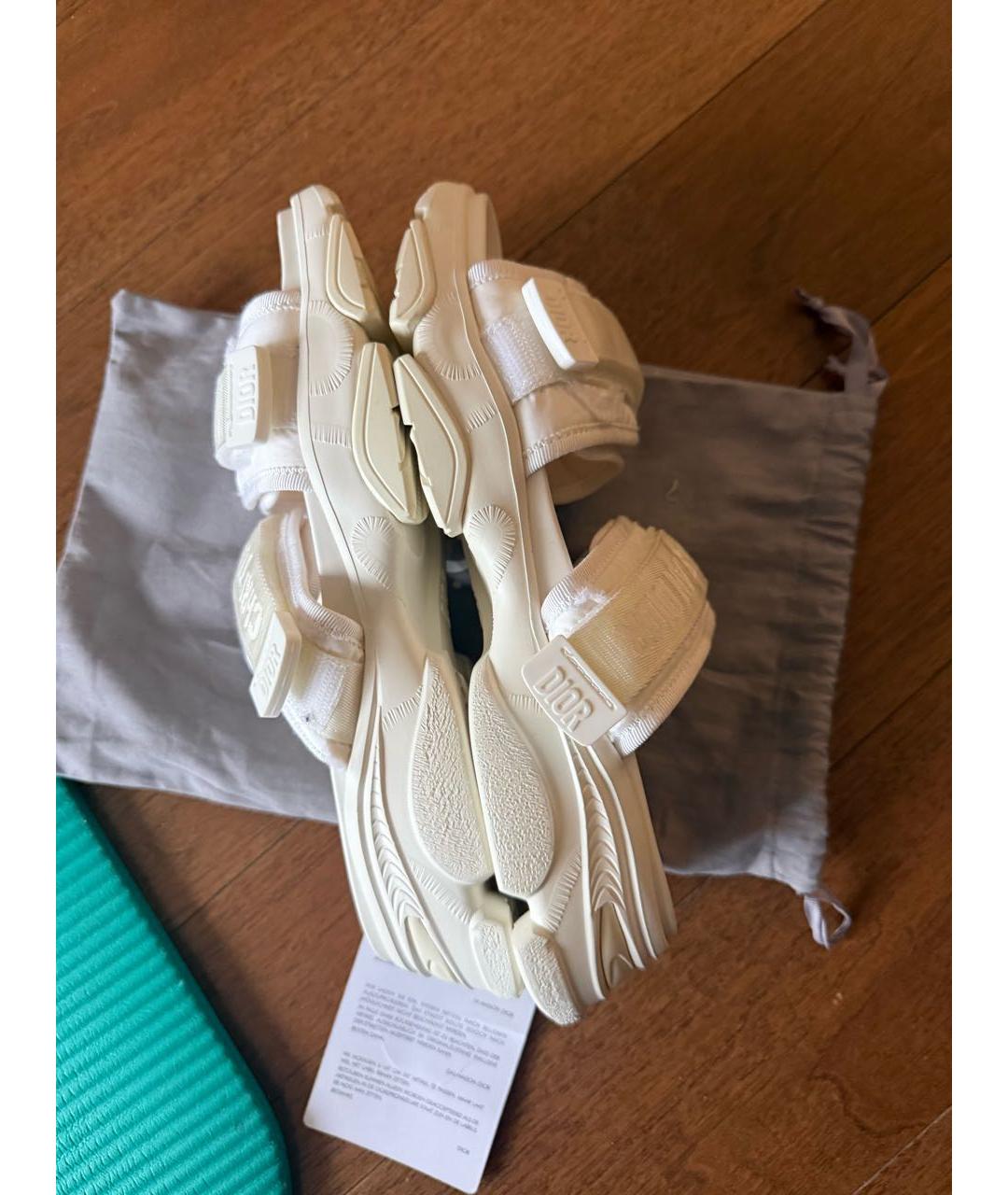 CHRISTIAN DIOR Белые текстильные сандалии, фото 4