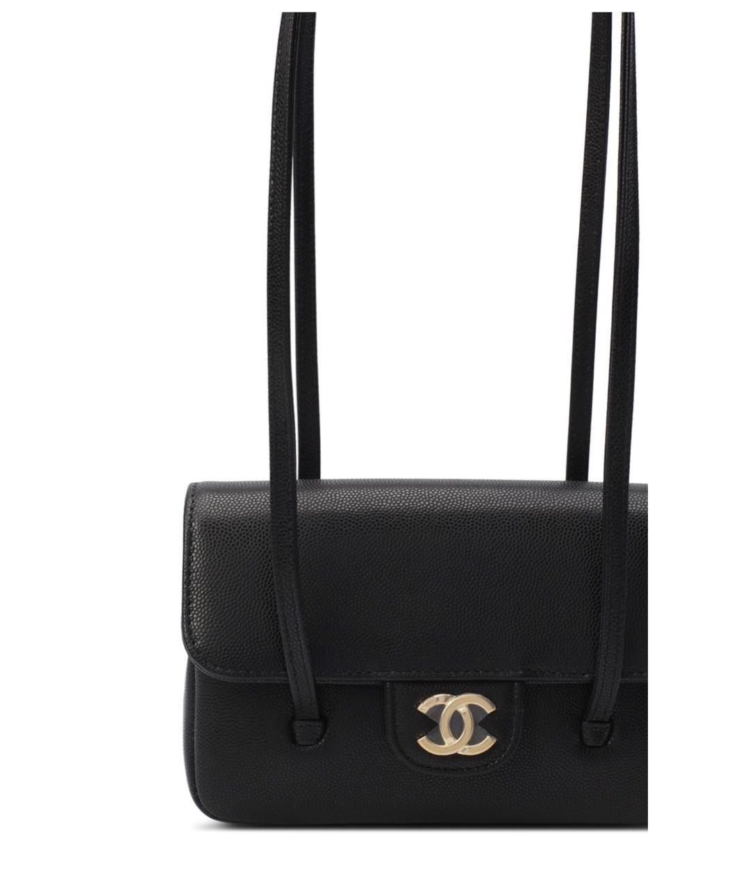 CHANEL Черная кожаная сумка с короткими ручками, фото 6