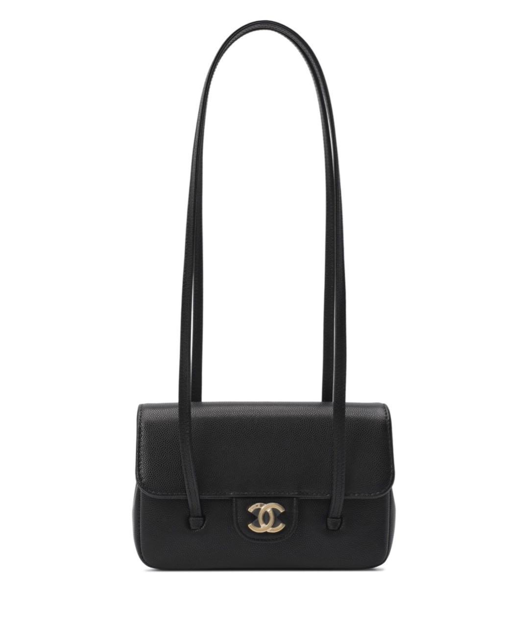 CHANEL Черная кожаная сумка с короткими ручками, фото 9