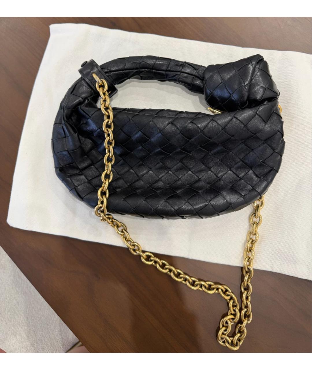 BOTTEGA VENETA Черная кожаная сумка с короткими ручками, фото 2