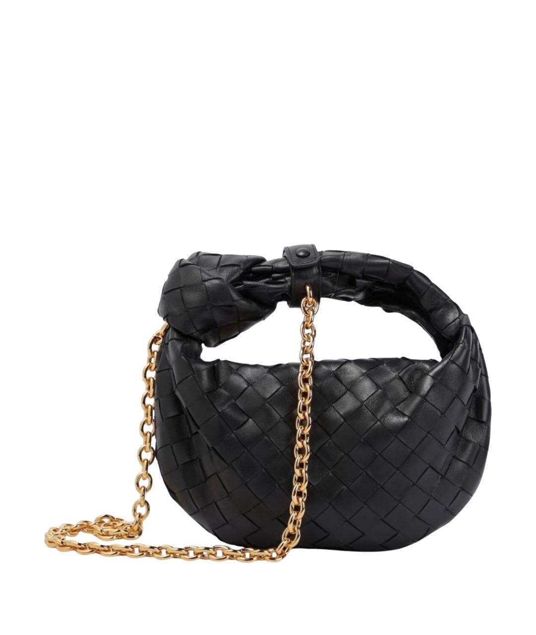 BOTTEGA VENETA Черная кожаная сумка с короткими ручками, фото 1