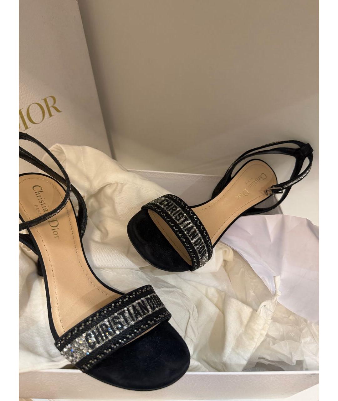 CHRISTIAN DIOR Черные замшевые туфли, фото 5