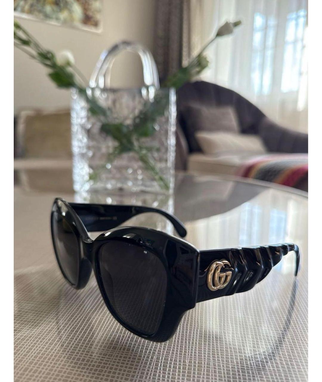 GUCCI Черные пластиковые солнцезащитные очки, фото 3