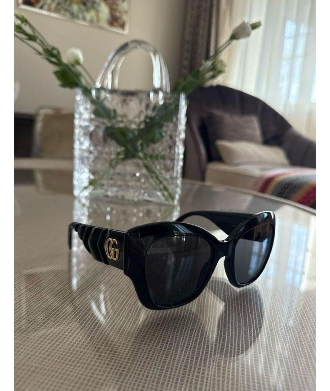 GUCCI Черные пластиковые солнцезащитные очки, фото 2