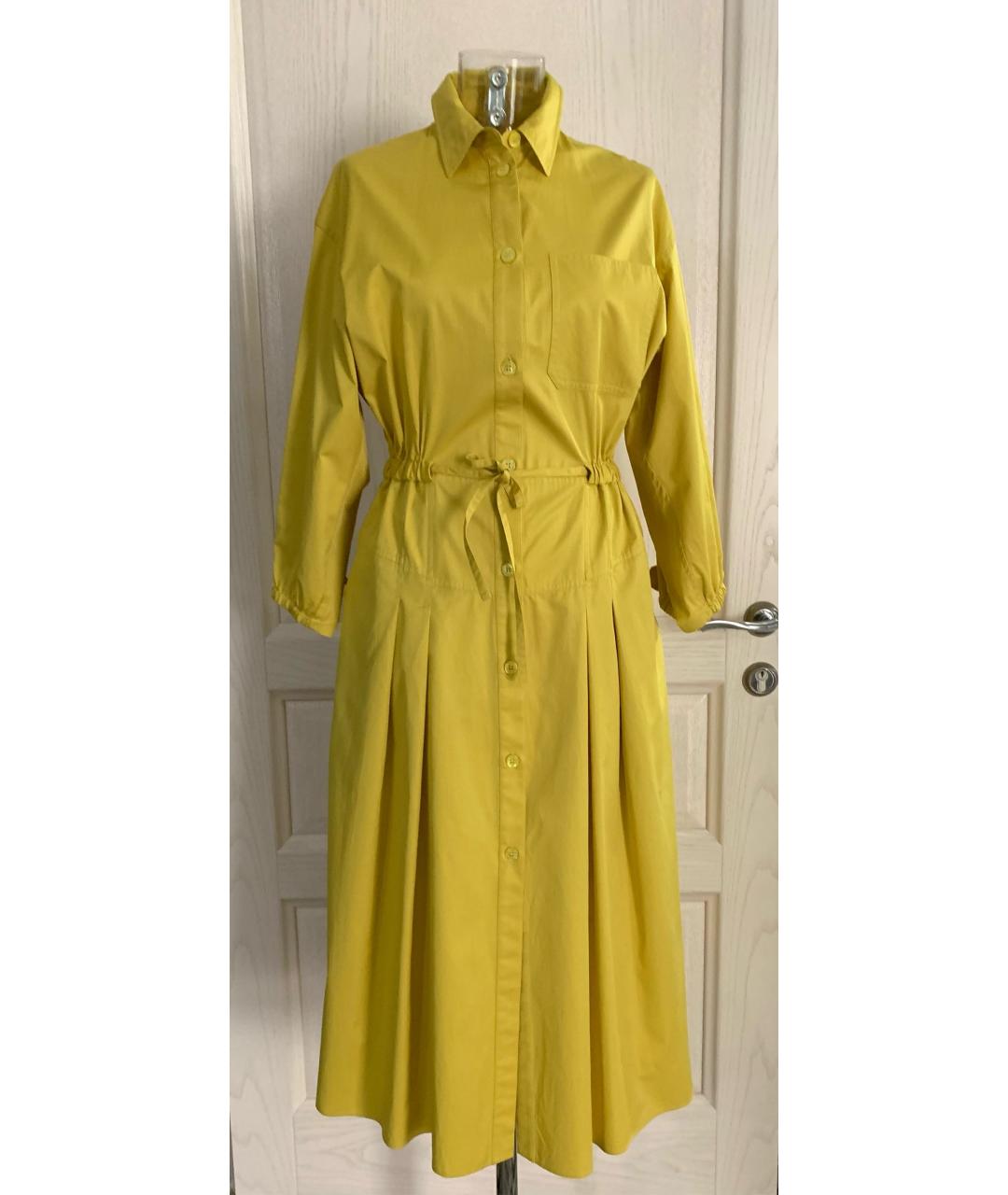 HERMES Желтое хлопковое повседневное платье, фото 7