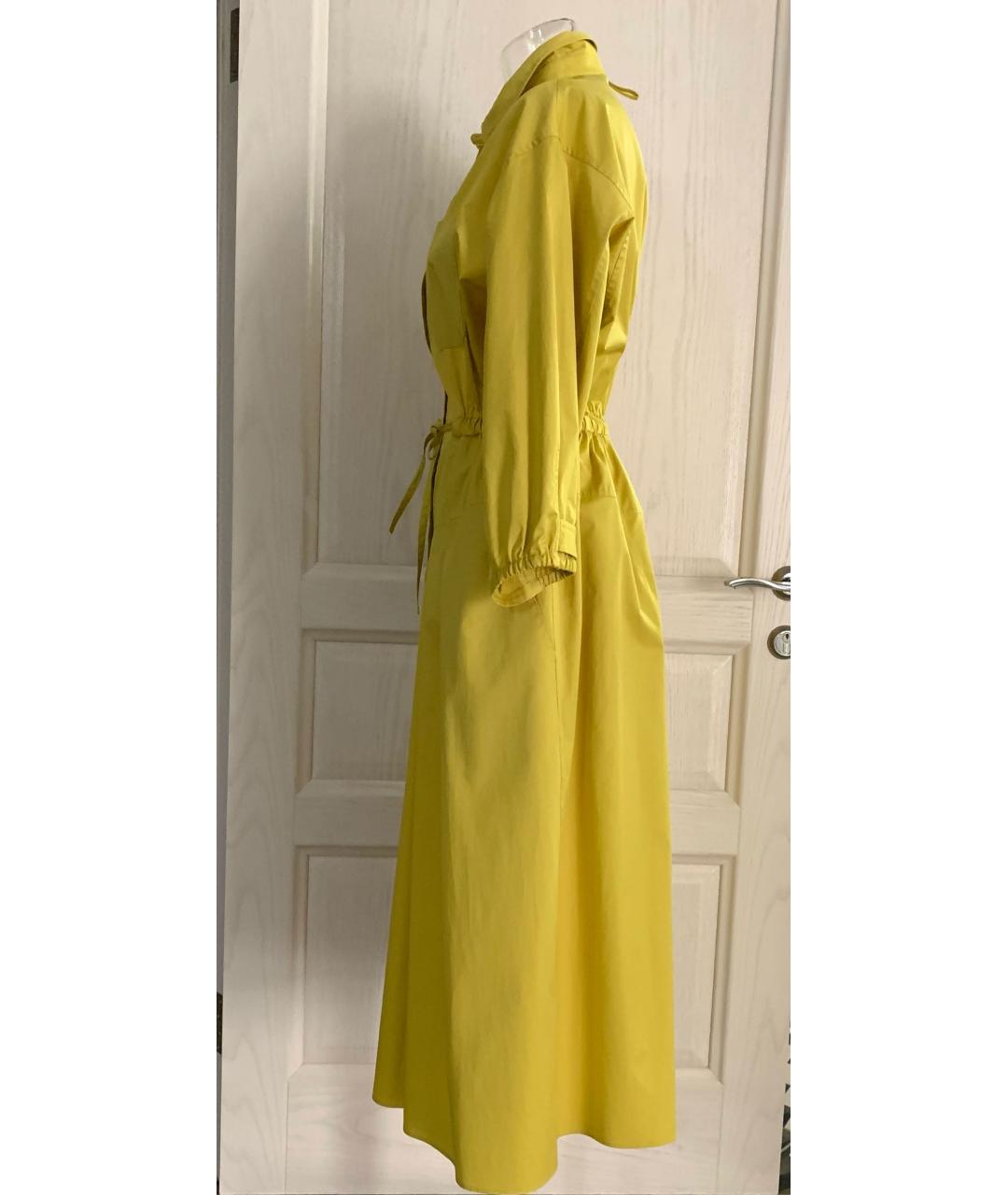 HERMES Желтое хлопковое повседневное платье, фото 4