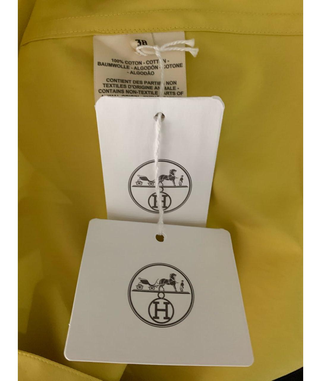 HERMES Желтое хлопковое повседневное платье, фото 3